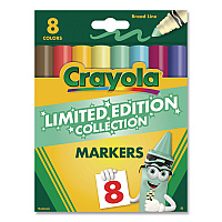 Crayola Ultra-Clean Washable Markers, Limited Edition Collection, Broad Bullet Tips, Assorted Colors, 8/Box (587746)