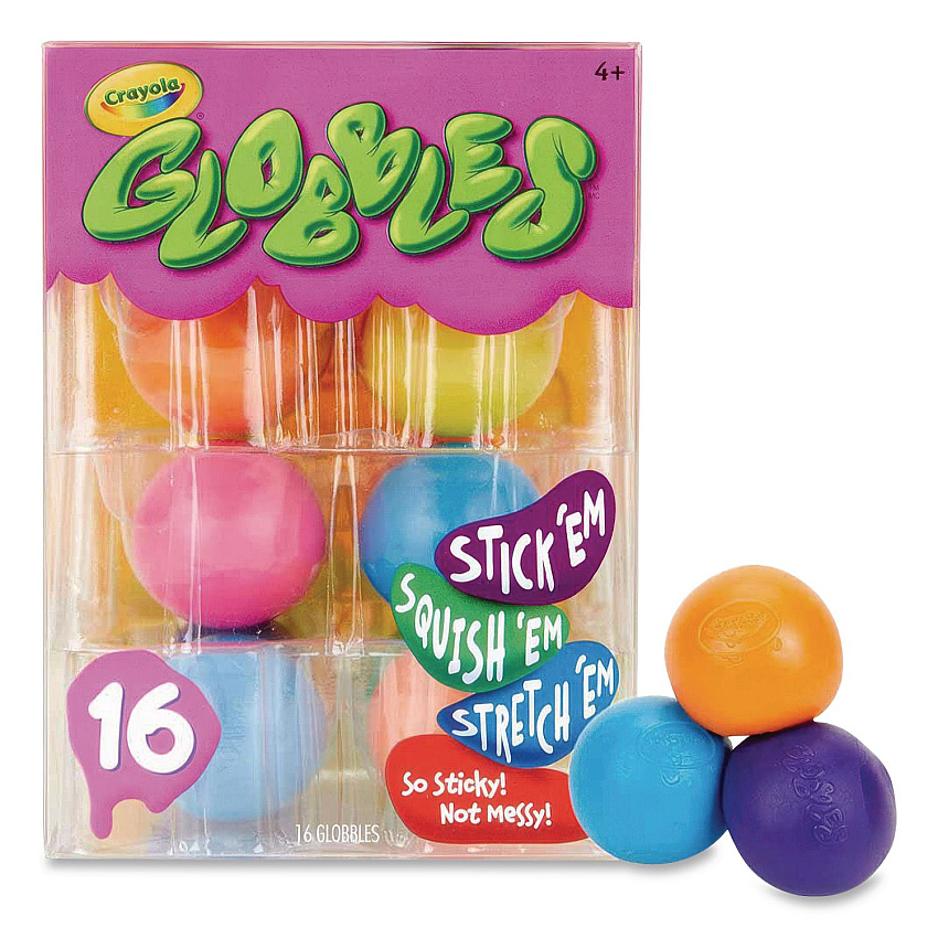 Crayola Globbles Squish Toys, Ages 4 and Up, Assorted Colors, 16/Pack (747292)