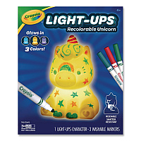 Crayola Light Ups Recolorable Unicorn with (3) Ultra-Clean Washable Markers, Ages 4 and Up, 4 Pieces (747633)