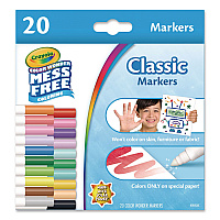 Crayola Color Wonder Mess-Free Markers, Broad Bullet Tips, Assorted Colors, 20/Pack (752857)