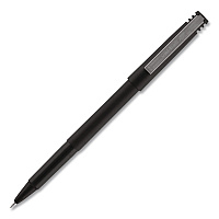uni-ball Rollerball Pen, Stick, Micro 0.5 mm, Black Ink, Black Barrel (498774)