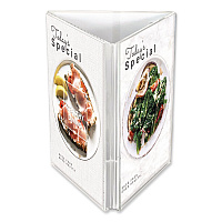 Deflecto Tabletop Three-Sided Sign Holder, 5 x 7 Insert, Clear (PX04857)