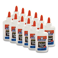 Elmer's Washable School Glue, 4 oz, Dries Clear, 12/Pack (E304SP)