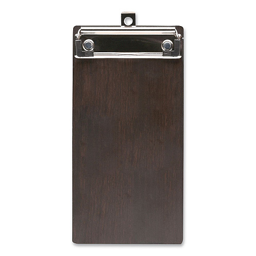 Excello Global Products Check/Menu Holder, 4 x 8.1, Dark Woodgrain/Silver (MENU4X8CB)