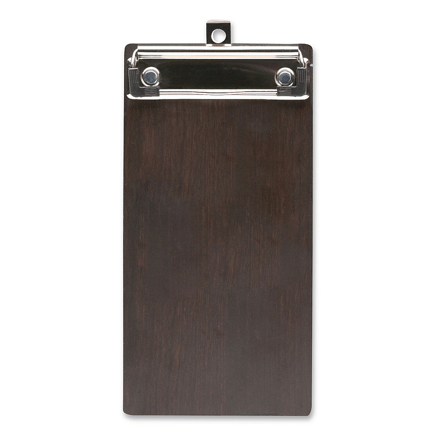 Excello Global Products Check/Menu Holder, 4 x 8.1, Dark Woodgrain/Silver (MENU4X8CB)