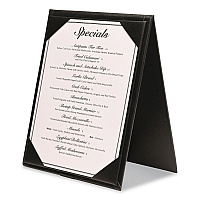 Excello Global Products Table-Top Menu Holder, For 4 x 6 Insert, 4.6 x 6.7 Holder, Black (SPLSMENU4X6A)