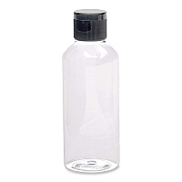 Excello Global Products Flip-Top Travel Toiletry Bottle, Clear with Black Cap (SPLSTRVL0007)