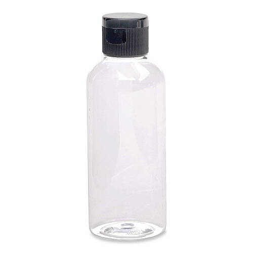 Excello Global Products Flip-Top Travel Toiletry Bottle, Clear with Black Cap (SPLSTRVL0007)