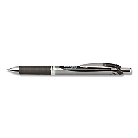 Pentel EnerGel RTX Gel Pen, Retractable, Bold 1 mm, Black Ink, Black/Gray Barrel, Dozen (BL80ADZ)