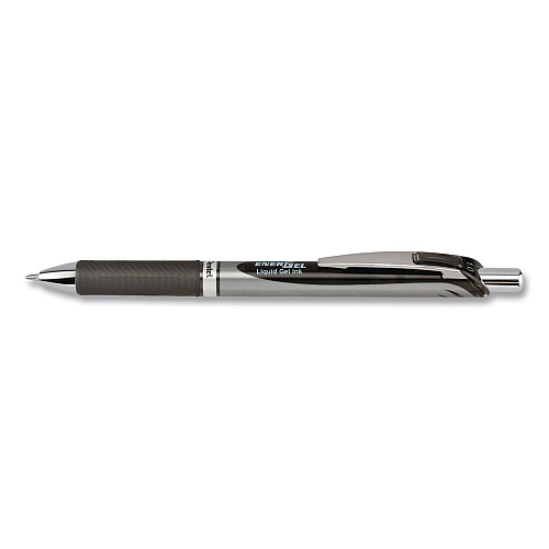 Pentel EnerGel RTX Gel Pen, Retractable, Bold 1 mm, Black Ink, Black/Gray Barrel, Dozen (BL80ADZ)