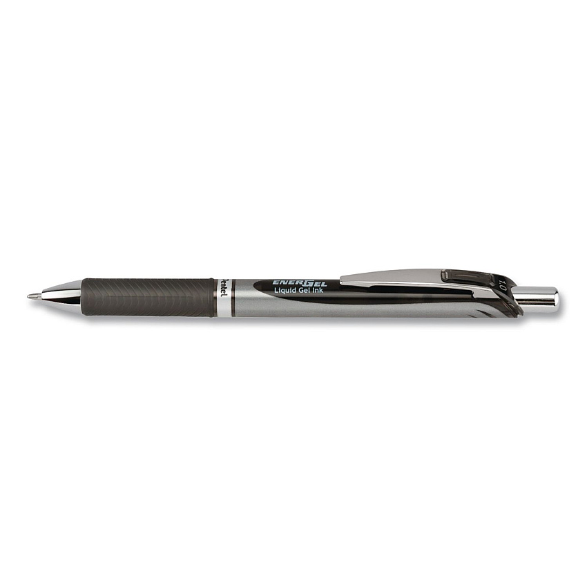 Pentel EnerGel RTX Gel Pen, Retractable, Bold 1 mm, Black Ink, Black/Gray Barrel, Dozen (BL80ADZ)