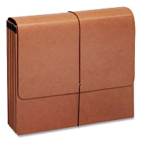 Pendaflex Moisture-Resistant Expanding Wallet, 5.25" Expansion, 1 Section, Elastic Band Closure, Letter Size, Brown, 10/Box (1073GOX)