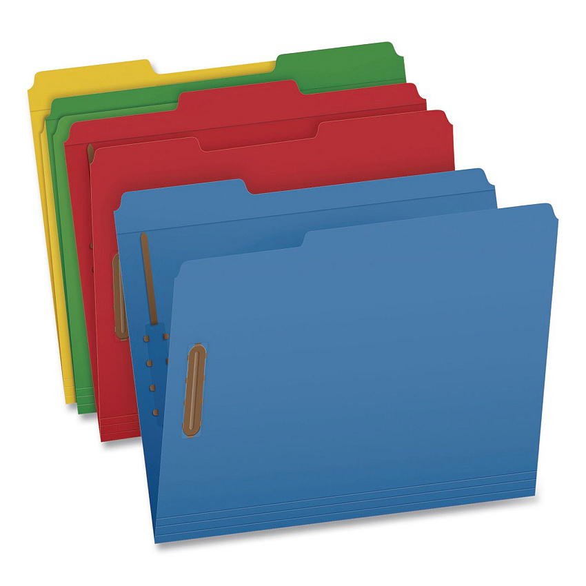 Pendaflex Heavy-Duty Fastener Folder, 1/3-Cut Tab: Assorted, Expands 0.75", 2 Fasteners, Letter Size, Assorted, 50/Box (1006957)