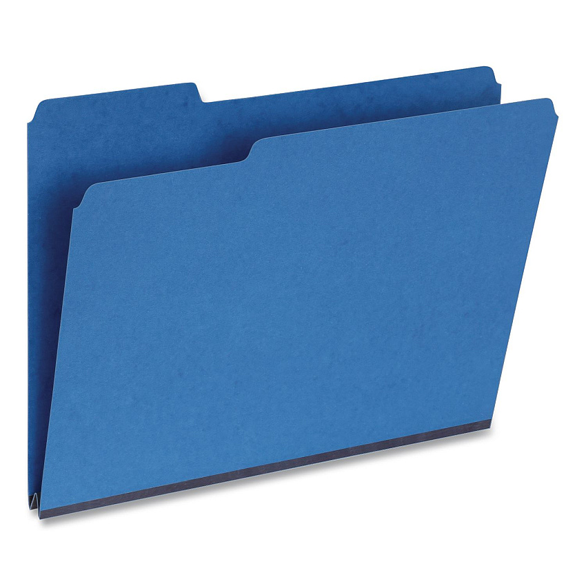 Pendaflex Recycled Colored File Folders, 1/3-Cut Tabs: Assorted, Letter Size, 1" Expansion, Dark Blue, 25/Box (1007008)