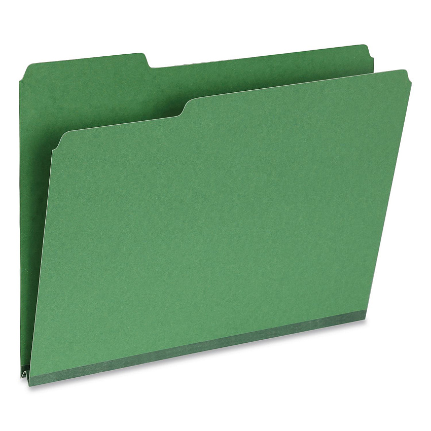 Pendaflex Recycled Colored File Folders, 1/3-Cut Tabs: Assorted, Letter Size, 1" Expansion, Green, 25/Box (1007009)