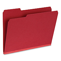 Pendaflex Recycled Colored File Folders, 1/3-Cut Tabs: Assorted, Letter Size, 1" Expansion, Red, 25/Box (1007010)