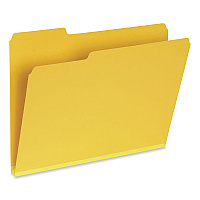 Pendaflex Recycled Colored File Folders, 1/3-Cut Tabs: Assorted, Letter Size, 1" Expansion, Yellow, 25/Box (1007022)