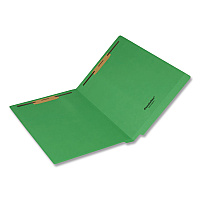 Pendaflex Colored Reinforced End Tab Fastener Folders, Straight Tab, Expands 0.75", 2 Fasteners, Legal Size, Green, 50/Box (1007059)
