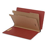 Pendaflex Heavy-Duty Pressboard End Tab Classification Folders, Expands 2", 2 Dividers, 6 Fasteners, Legal Size, Brown, 10/Box (1007076)