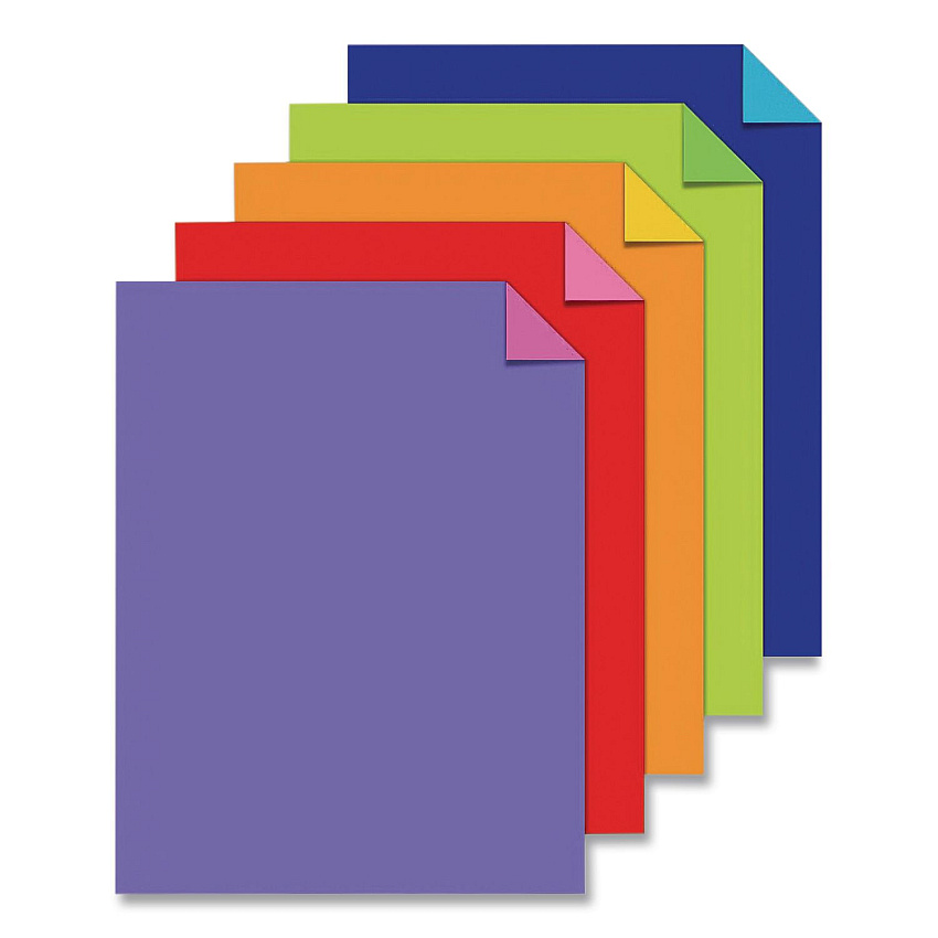 Astrobrights Double-Color Card Stock, 70 lb Cover Weight, 8.5 x 11, Assorted Bright Colors, 80/Pack (98883)