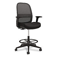 Workplace2.0 Bedford Task Stool, Supports Up to 275 lb, 26.5 x 33.6 Seat Height, Black Seat, Black Back, Black Base (WP62996CC)