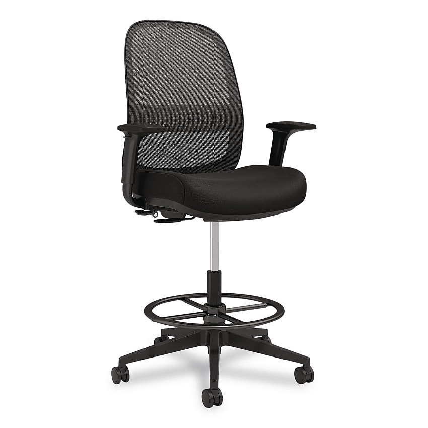 Workplace2.0 Bedford Task Stool, Supports Up to 275 lb, 26.5 x 33.6 Seat Height, Black Seat, Black Back, Black Base (WP62996CC)