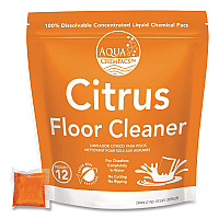 Diversey Aqua ChemPacs Citrus Floor Cleaner, Citrus Scent, 100 ChemPacs/Pack (9320930)