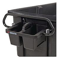 Rubbermaid Commercial BRUTE Ergonomic Rotomolded Tilt Truck Handle and Caddy, 25.45 x 12.82 x 15, Black (2221459)