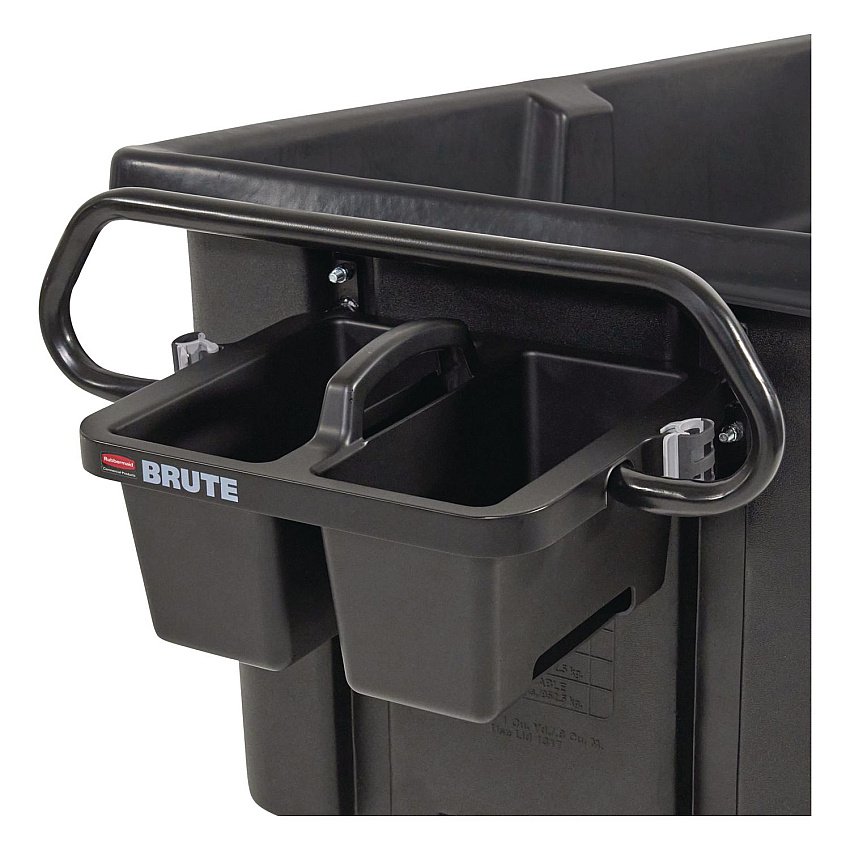 Rubbermaid Commercial BRUTE Ergonomic Rotomolded Tilt Truck Handle and Caddy, 25.45 x 12.82 x 15, Black (2221459)