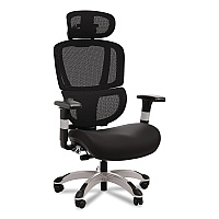 Alera Minverva Pro Multifunction Chair, Supports Up to 275 lb, 17.7" to 21.4" Seat Height, Black Seat, Black Back, Black Base (MV41ME10B)