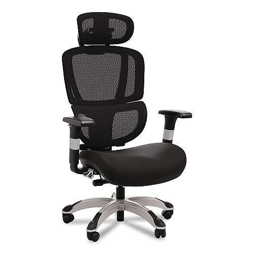 Alera Minverva Pro Multifunction Chair, Supports Up to 275 lb, 17.7" to 21.4" Seat Height, Black Seat, Black Back, Black Base (MV41ME10B)