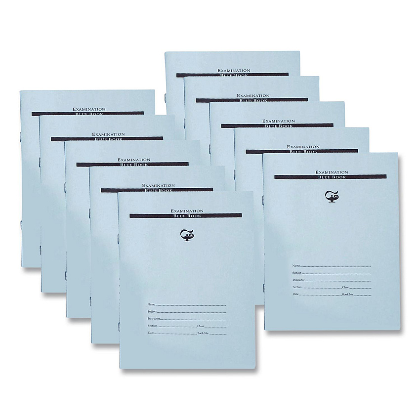 Pacon Examination Bluebook, Wide/Legal Rule, Blue Cover, (10) 8.5 x 7 Sheets (BB788)