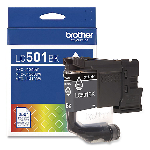 Brother LC501BKS Ink, 250 Page-Yield, Black
