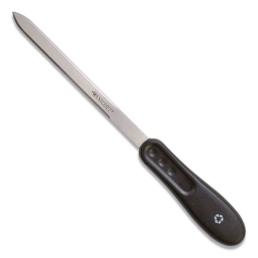 Westcott KleenEarth Recycled Letter Opener with Antimicrobial Protection, 9", Black (14821)