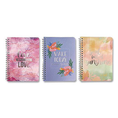 Carolina Paper Silver Lining Hardcover Journal, Medium/College Rule, Randomly Assorted Cover Designs and Colors, (80) 7 x 5 Sheets (35000)