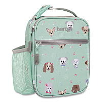 bentgo Kids Insulated Lunch Tote, Puppy Love Theme, 7.3" x 3.5" x 9.5", Mint Green/Multicolor (DBGPPY)