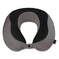 Brookstone U-Shaped Memory Foam Travel Pillow, One Size Fits Most, 12.6 x 3.74 x 12.2, Gray/Black (BNPM0007)