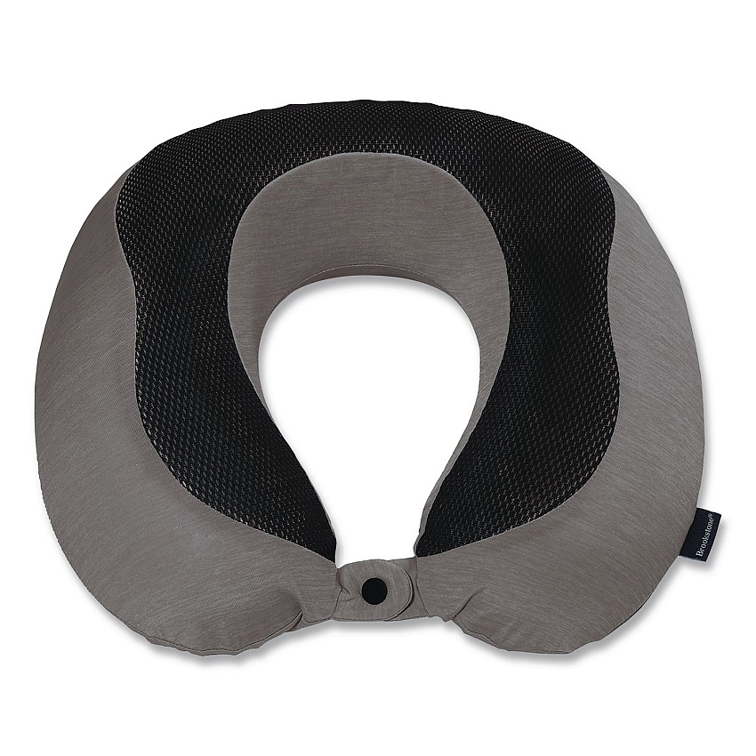 Brookstone U-Shaped Memory Foam Travel Pillow, One Size Fits Most, 12.6 x 3.74 x 12.2, Gray/Black (BNPM0007)