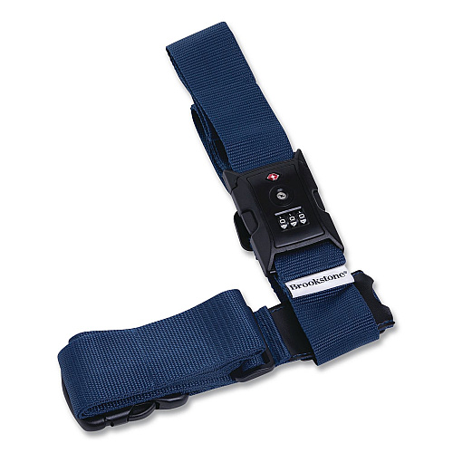 Brookstone Cross Luggage Strap and TSA Combination Lock, Blue (BSLS0001)