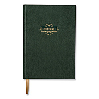 DesignWorks Ink Hardcover Journal, Narrow Rule, Green/Gold Soft-Touch Synthetic Suede Cover, (80) 7.88 x 5.5 Sheets (TJB5824ST)