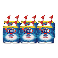 Clorox Disinfecting Toilet Bowl Cleaner with Bleach, Rain Clean Scent, 24 oz Bottle, 2/Pack, 6 Packs/Carton (30924CT)