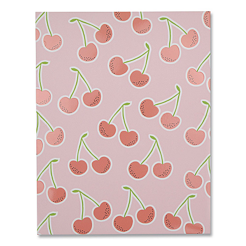 DesignWorks Ink Fruit Themed Laminated Two-Pocket Folder, Randomly Assorted Designs, 3-Hole Punched, 11 x 8.5, Randomly Assorted Colors (TPFA114ST)