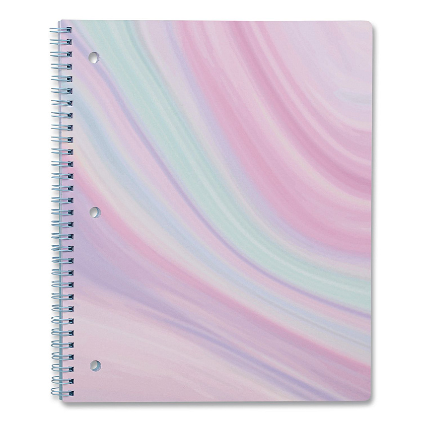 DesignWorks Ink Twin-Wire Notebook, Randomly Assorted Pastel Marble Cover Designs, 1-Subject, Medium/College Rule, (80) 10.5 x 8.5 Sheets (TTWSA115ST)