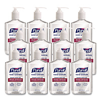 PURELL Prime Defense Advanced 85% Alcohol Gel Hand Sanitizer, 12 oz Pump Bottle, Clean Scent, 12/Carton (369912CT)