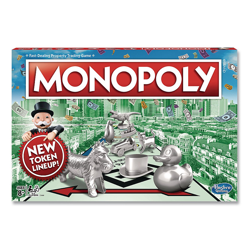 Hasbro Monopoly New Edition Classic Board Game, 2 to 8 Players, Ages 8 and Up, 117 Pieces (C1009)