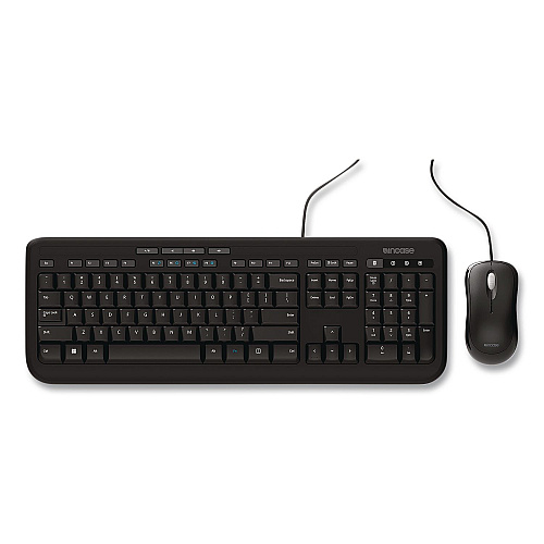 Incase Designed by Microsoft Wired Desktop 600 Keyboard and Optical Mouse Combo, USB, Black (APB00001)