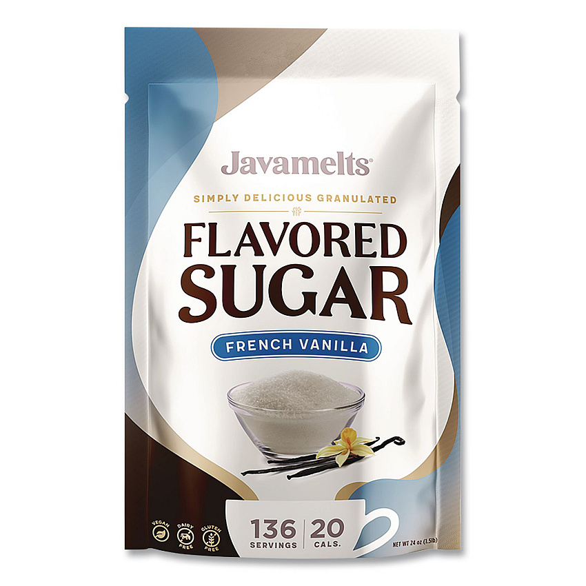 Javamelts Flavored Sugar, French Vanilla, 1.5 lb Bag (JMT55382)