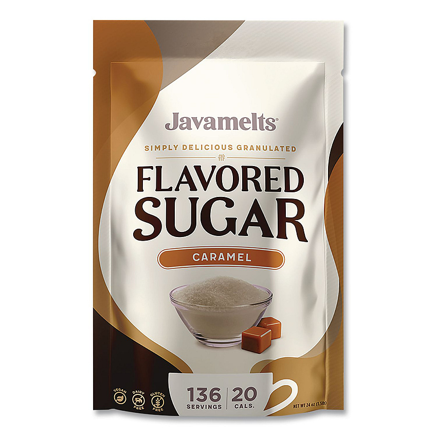 Javamelts Flavored Sugar, Caramel, 1.5 lb Bag (JMT55383)