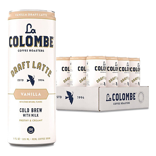 La Colombe Draft Latte Cold Brew, Vanilla Latte, 11 oz Can, 12/Carton (LCT30502)