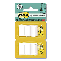 Post-it Standard Page Flags in Dispenser, 1" Wide, White, 50 Flags/Dispenser, 2 Dispensers/Pack, 24 Packs/Carton (680WE2CT)
